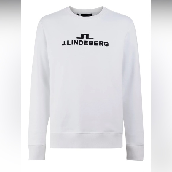 NEW J. Lindeberg Alpha Crew Neck Sweatshirt / White / Size Medium - Picture 7 of 11